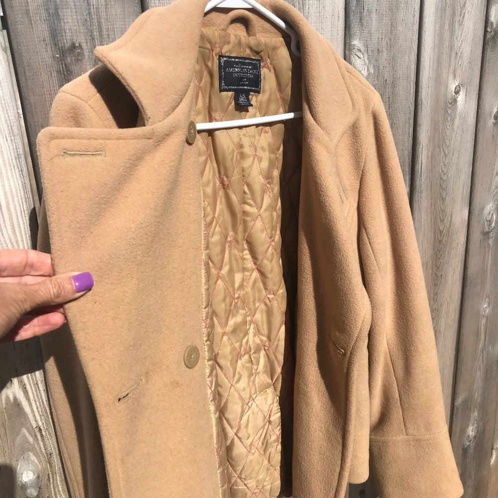 American Eagle Coat Wool Camel Coat Size Large - Picture 6 of 6